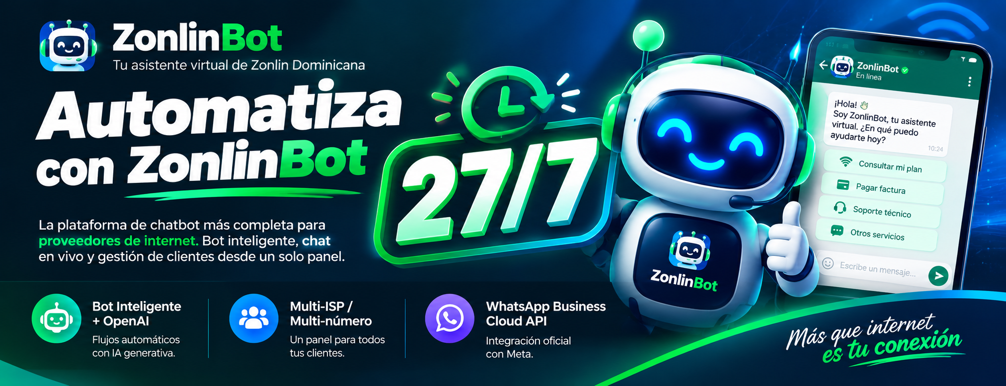 ZonlinBot — Automatiza con ZonlinBot 27/7